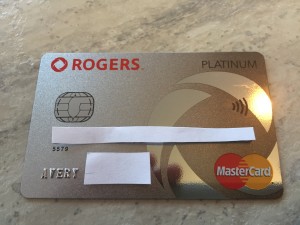 a credit card with a white strip on it
