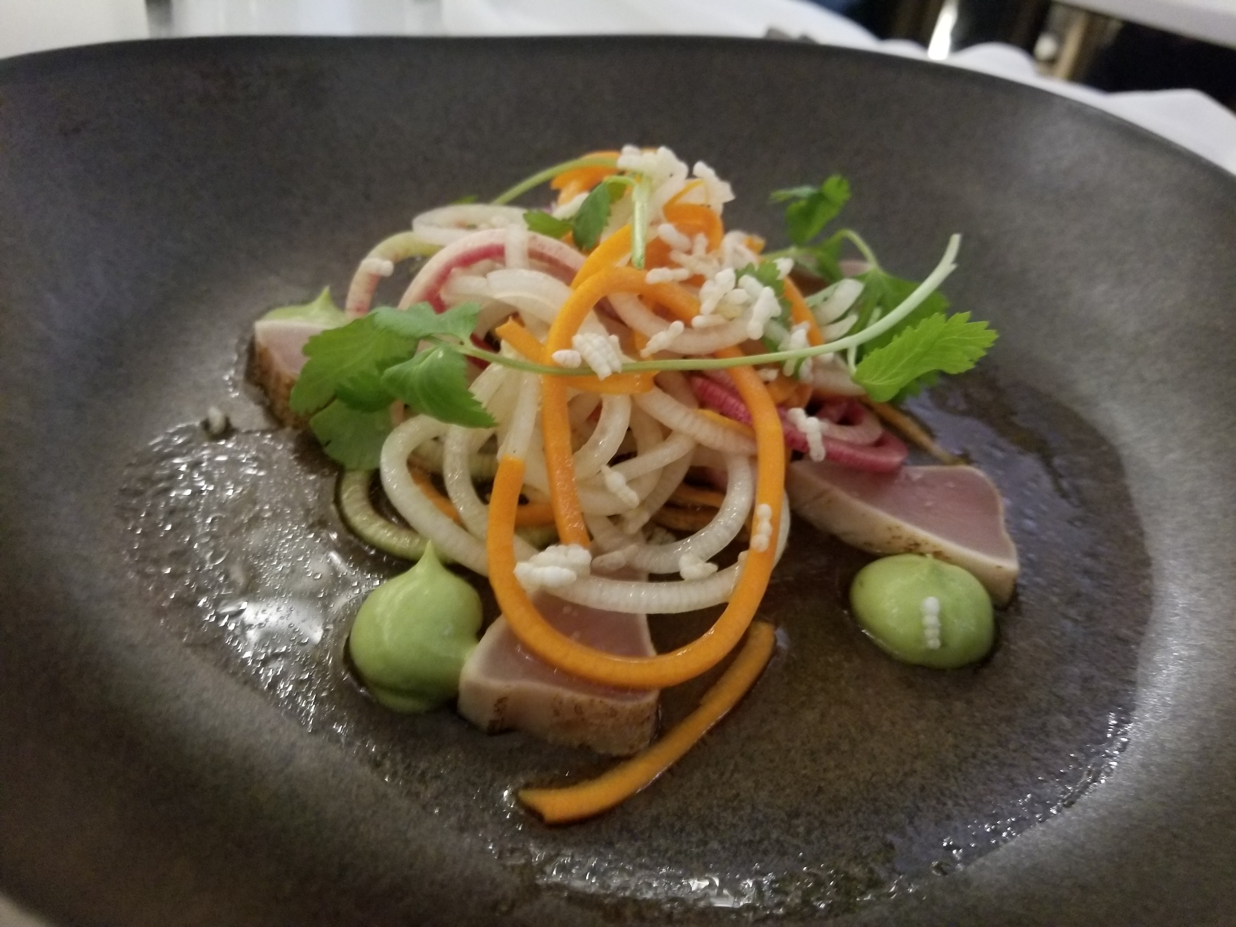 a plate of food on a table